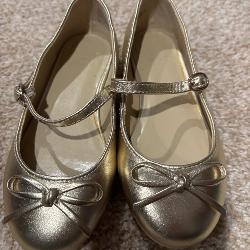 Janie and Jack Metallic Gold Mary Jane Shoes